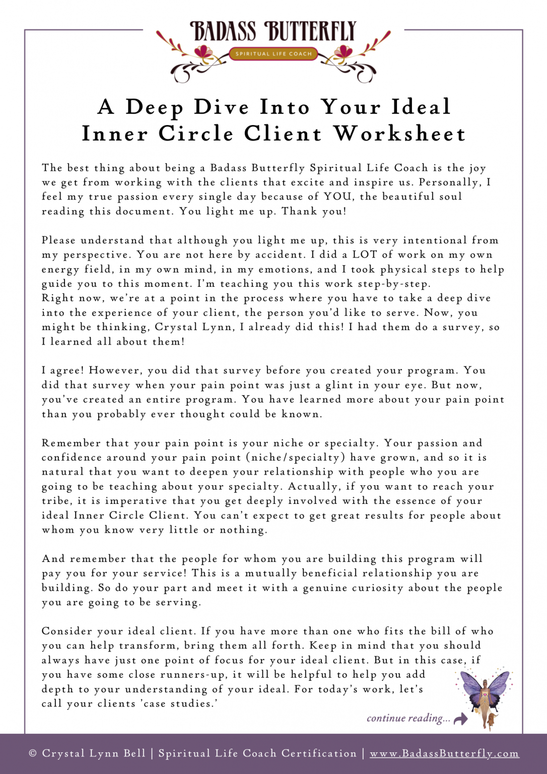BETA Download the Deep Dive Into Your Inner Circle Client Worksheet
