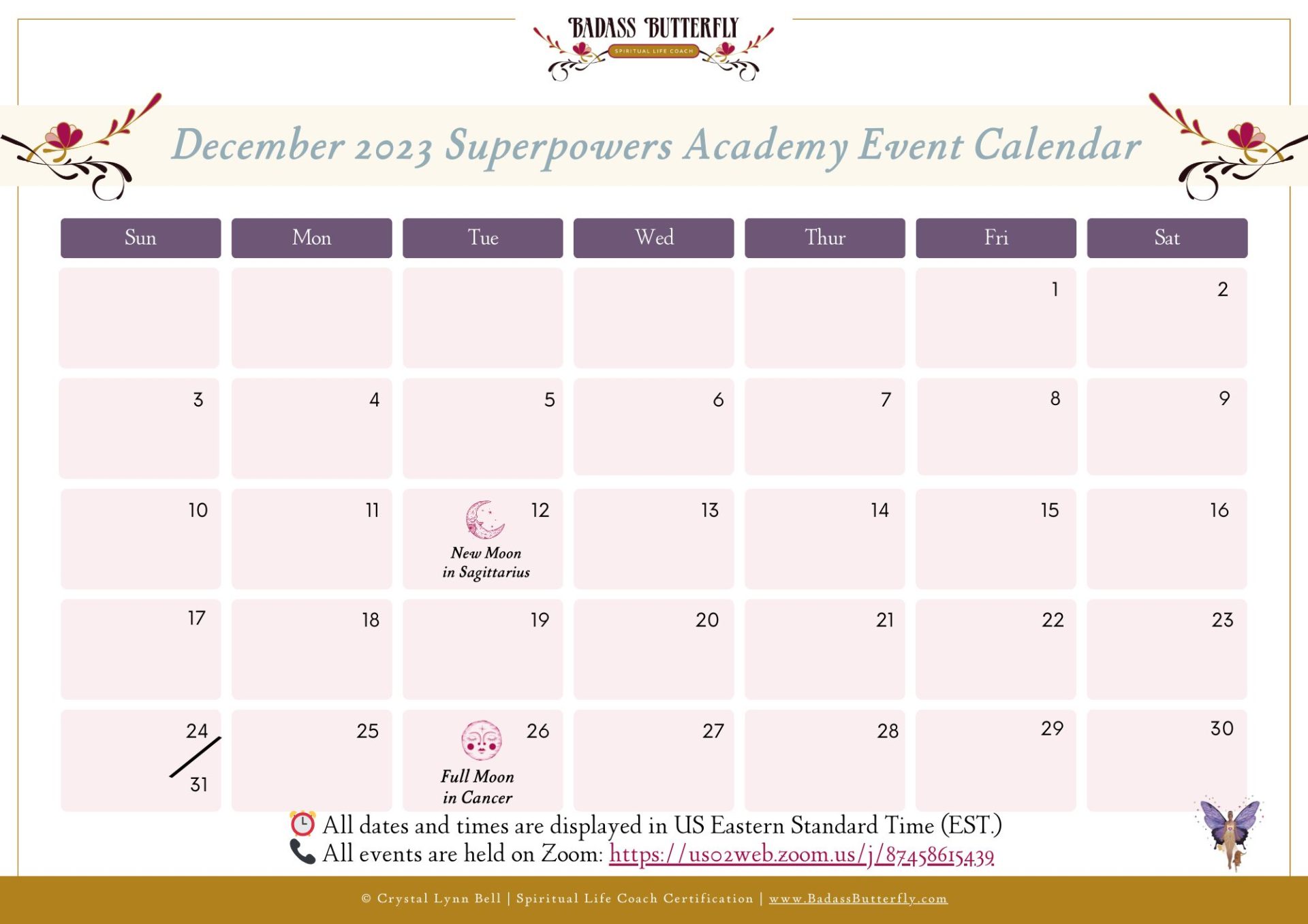 December Superpowers Academy Calendar